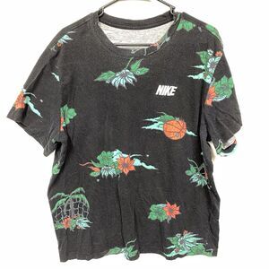 Nike Shirt Mens XL Black White Embroidered Spell Out Floral Basketball